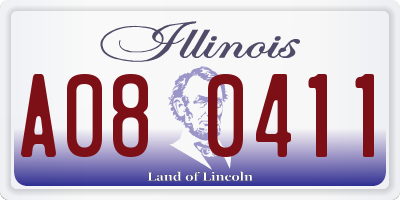 IL license plate A080411