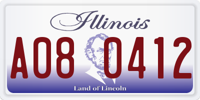 IL license plate A080412