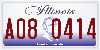 IL license plate A080414