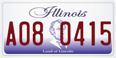IL license plate A080415
