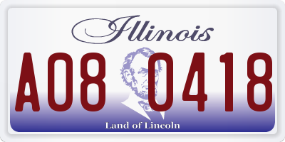 IL license plate A080418