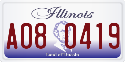 IL license plate A080419