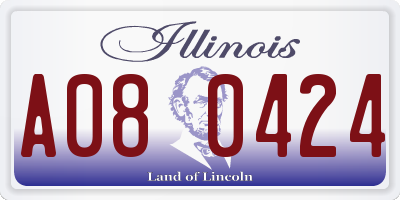 IL license plate A080424