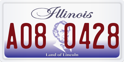 IL license plate A080428