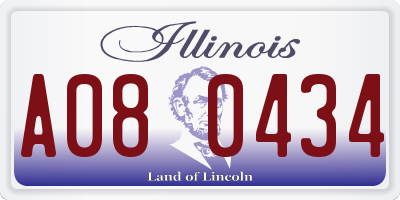 IL license plate A080434