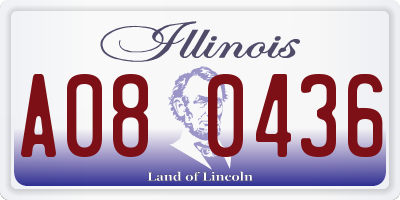 IL license plate A080436