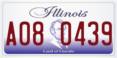 IL license plate A080439