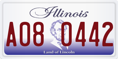 IL license plate A080442