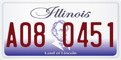 IL license plate A080451