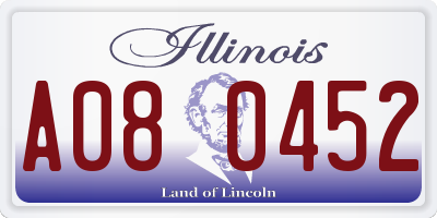 IL license plate A080452