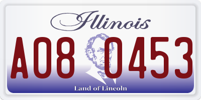 IL license plate A080453