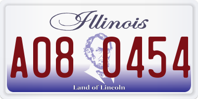 IL license plate A080454