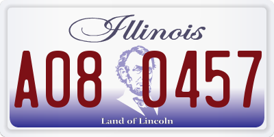 IL license plate A080457