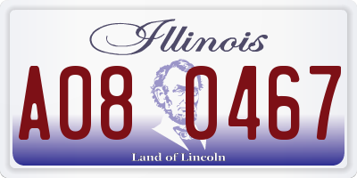 IL license plate A080467