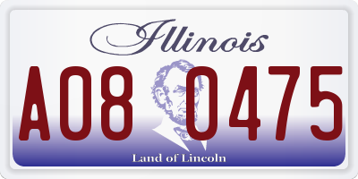 IL license plate A080475