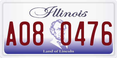 IL license plate A080476