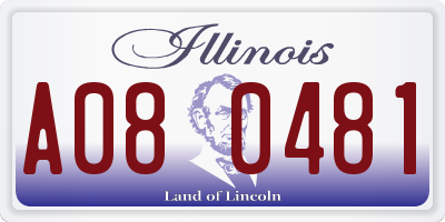 IL license plate A080481
