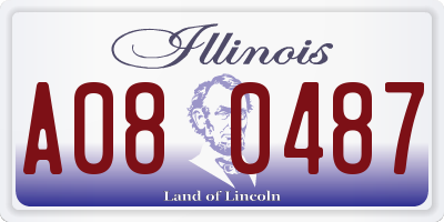 IL license plate A080487