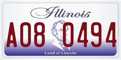 IL license plate A080494