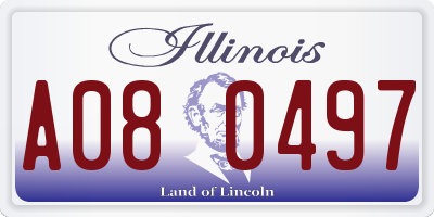 IL license plate A080497