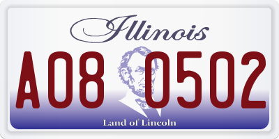 IL license plate A080502