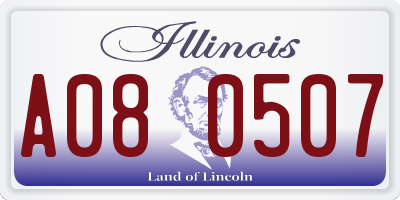 IL license plate A080507