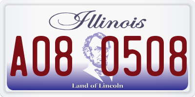 IL license plate A080508