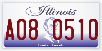 IL license plate A080510