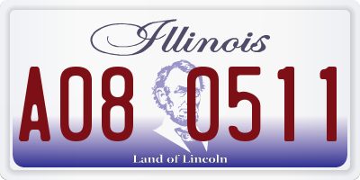 IL license plate A080511