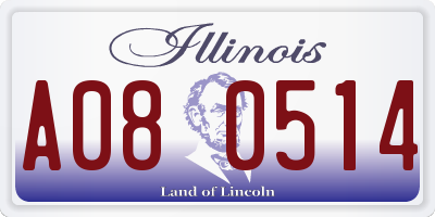 IL license plate A080514