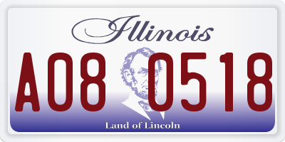 IL license plate A080518
