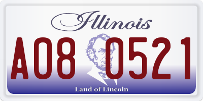 IL license plate A080521