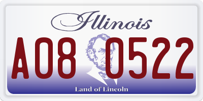 IL license plate A080522