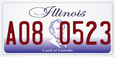 IL license plate A080523