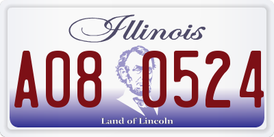 IL license plate A080524
