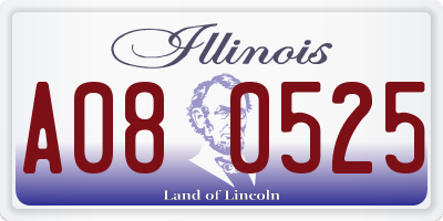 IL license plate A080525