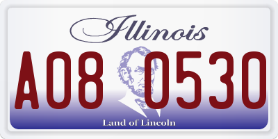 IL license plate A080530