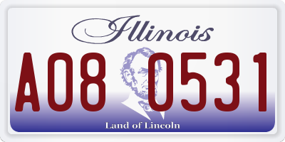 IL license plate A080531