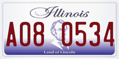 IL license plate A080534
