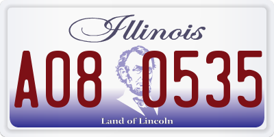 IL license plate A080535