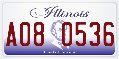 IL license plate A080536
