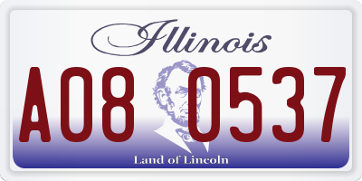 IL license plate A080537