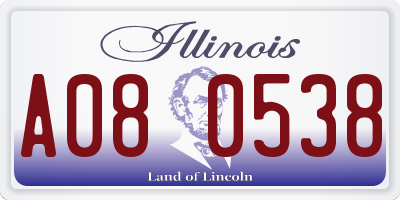 IL license plate A080538