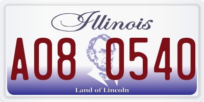 IL license plate A080540