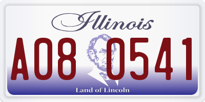 IL license plate A080541