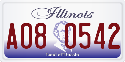 IL license plate A080542