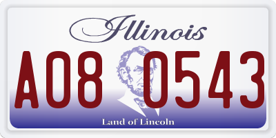 IL license plate A080543