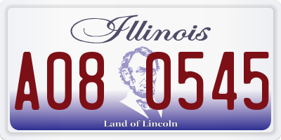 IL license plate A080545