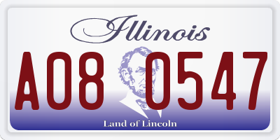 IL license plate A080547