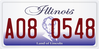 IL license plate A080548